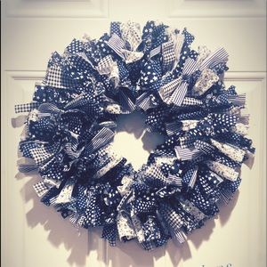 Blue Rag Wreath